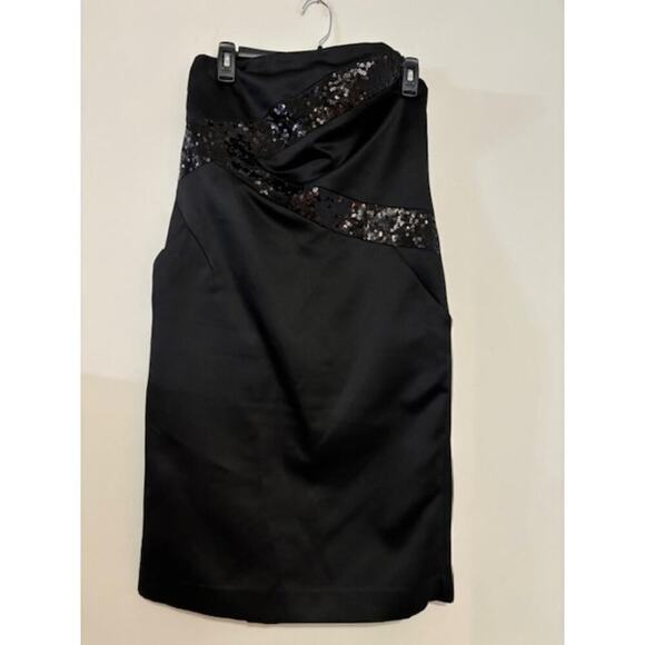 Michael Kors Strapless Dress Satin Sequin Pockets Wedding Guest Cocktail Size 10 - Picture 1 of 10